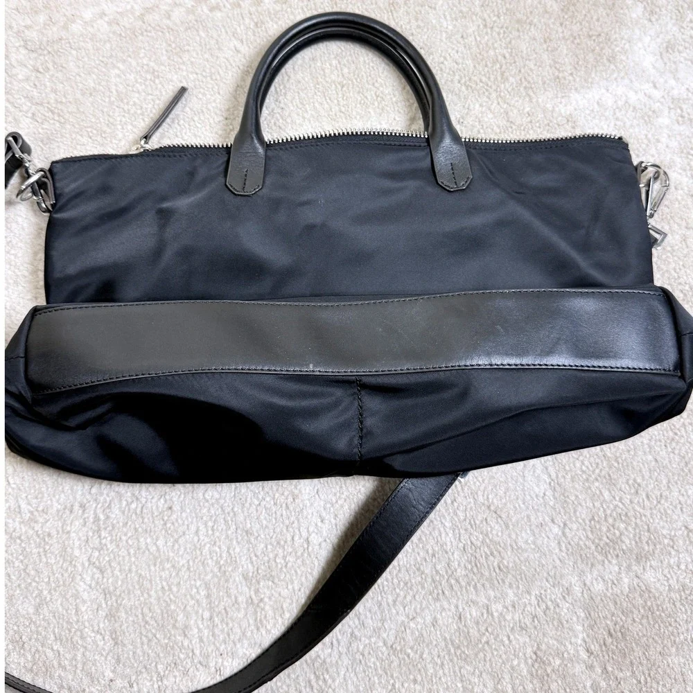 Uri Minkoff Black Nylon Leather Large Tote Bag Commuter Business Travel Office